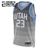 Dres Utah Jazz Lauri Markkanen Nike 2025-26 City Edition Sivo Swingman - Dječji